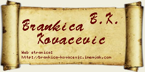 Brankica Kovačević vizit kartica